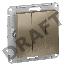 Механизм выключателя 3-кл. ATLAS DESIGN (сх.1+1+1) 10АХ шампань SchE ATN000531