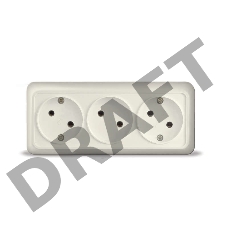 Розетка 3-м ОП Олимп без заземл. беж. UNIVersal 1166