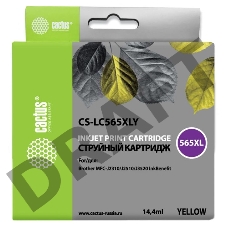 Картридж струйный Cactus CS-LC565XLY желтый для Brother MFC-J2510 (14,4ml)