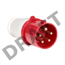 Вилка эл. каб. 32А 3P+E+N 380В IP44 (025) EKF ps-025-32-380