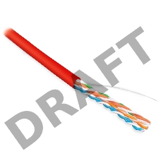 Кабель информационный Hyperline UUTP4-C5E-S24-IN-LSZH-RD-100 кат.5E U/UTP 4X2X24AWG LSZH внутренний 100м красный
