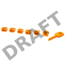 Комплект заглушек порта RJ-45 (6 шт.) + ключ, оранжевый