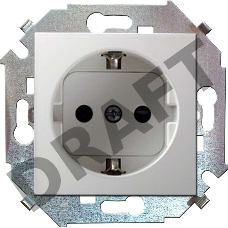 Механизм розетки 1-м СП Simon15 с заземл. бел. Simon 1591432-030