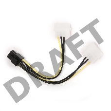 Кабель Gembird Разветвитель питания , 2xMolex->PCI-E 6pin, для подкл. в/к к б/п CC-PSU-6