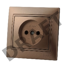 Розетка 1-м СП Мира 16А IP20 без заземл. керам. свет. корич. перламутр LEZARD 701-3131-121