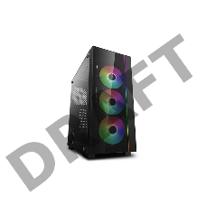 Корпус Deepcool MATREXX 55 V3 ADD-RGB 3F без БП, большое боковое окно, 3xRGB LED 120мм ветилятора спереди, RGB LED спереди, черный, ATX