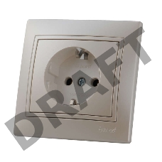 Розетка 1-м СП Мира керам. с заземл. жемчуж. бел. перламутр Lezard 701-3030-122