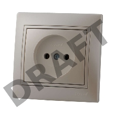 Розетка 1-м СП Мира 16А IP20 без заземл. керам. жемчуж. бел. перламутр LEZARD 701-3030-121