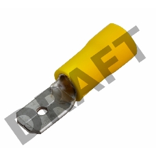 Клемма плоская изолированная штекер 6.3 мм 4-6 мм² (РПи-п 6.0-(6.3)) желтая REXANT