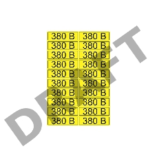 Наклейка знак электробезопасности «380 В» 15х50 мм REXANT (20шт на листе)