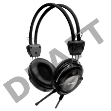 Наушники A4Tech HS-19-1, Grey {Гарнитура стерео, мониторного типа, динамик 40мм 20-20000Гц 32 Ом 102дБ, микрофон фикс 50дБ, амбешуры съемные, кабель 2m 3.5 jack 3pin}