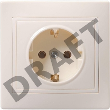 Розетка 1-м СП Кварта 16А РС10-3-ККм с заземл. IP20 крем. ИЭК ERK14-K33-16-DM