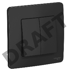 Выключатель 2-кл. СП BLANCA (сх.5) 10А 250В антрацит SchE BLNVS010506