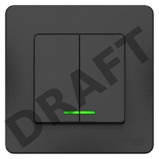 Выключатель 2-кл. СП BLANCA (сх.5) 10А 250В с подсветкой антрацит SchE BLNVS010516