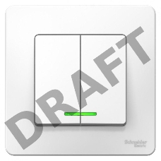 Выключатель 2-кл. СП BLANCA (сх.5) 10А 250В с подсветкой бел. SchE BLNVS010511