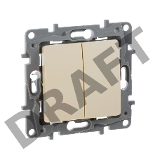 Механизм выключателя 2-кл. СП Etika 10АX безвинт. зажимы сл. кость Leg 672302