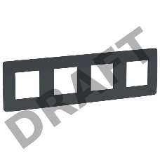 Рамка 4-м UNICA STUDIO антрацит SchE NU200854