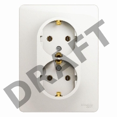 Розетка 2-м Glossa 16А с заземл. в сборе перламутр SchE GSL000624