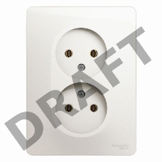 Розетка 2-м СП Glossa 16А IP20 без заземл. в сборе перламутр SchE GSL000620