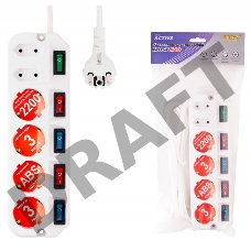 Сетевой удлинитель Most A10 1.6м (6 розеток) белый (пакет ПЭ)