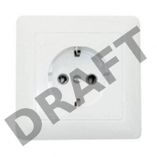 Розетка WESSEN RS16-134-B  ХИТ белый 1-я с/з 16А скрытый монтаж