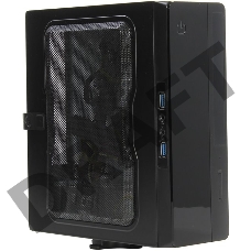 Корпус Powerman <EQ101BK> slim ATX 200W Black [6117857] (8cm Fan, 2* USB 3.0, Audio, PM-200ATX-PRO APFC)