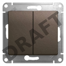 Механизм выключателя 2-кл. СП GLOSSA 10А IP20 10AX шоколад SchE GSL000851