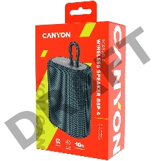 Портативная акустика Canyon Bluetooth Speaker, BT V5.0, BLUETRUM AB5365A, TF card support, Type-C USB port, 1200mAh polymer battery, Dark grey, cable length 0.42m, 114*93*51mm, 0.29kg