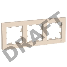 РАМКА 3-постовая Schneider-electric ATLASDESIGN, универсальная, БЕЖЕВЫЙ