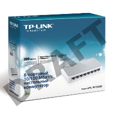 Коммутатор TP-Link SOHO   TL-SF1008D Коммутатор 8-port 10/100M mini Desktop Switch, 8 10/100M RJ45 ports, Plastic case