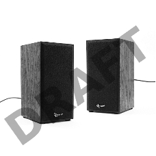 Колонки Gembird SPK-203, черный МДФ,2х3 Вт, регулятор громкости, USB