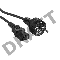 Кабель питания ExeGate Power PC-5P (Евровилка Schuko->С13) VDE-250V-3*0.5-CU, 6A, черный, 5м