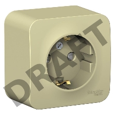 Розетка ОП BLANCA 16А 250В защ. шторки с заземл. изол. пласт. беж. SchE BLNRA011117