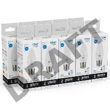 Лампа светодиодная Gauss Elementary 30230 10Вт цок.:E27 свеча 220B 6500K св.свеч.бел.хол. (упак.:10шт)