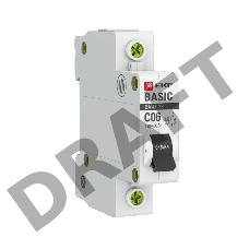 Выключатель автоматический модульный 1п C 6А 4.5кА ВА 47-29 Basic EKF mcb4729-1-06C