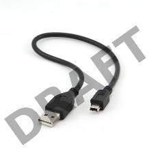 Кабель Gembird CCP-USB2-AM5P-1 USB 2.0 кабель PRO для соед. 0,3м AM/miniBM  позол.конт., черный 