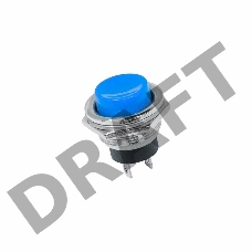Выключатель-кнопка  металл 250V 2А (2с) (ON)-OFF  Ø16.2  синяя  REXANT