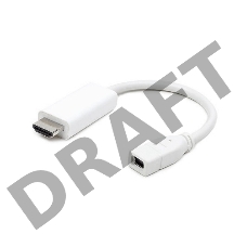 Переходник miniDisplayPort - HDMI, Cablexpert A-mDPF-HDMIM-001-W, 20F/19M, длина 10см, белый, пакет