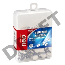 Кнопки Deli E0022 никелированные l=10мм (упак.:100шт) пластиковая коробка