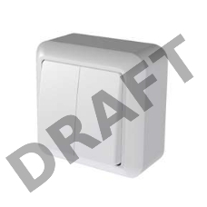 Выключатель 2-кл. ОП Оптима 10А IP20 А510-380 с монтажной пластиной бел. Кунцево 8003