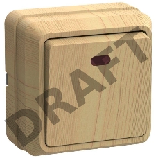 Выключатель 1-кл. ОП ОКТАВА 10А IP20 с индик. сосна ИЭК EVO11-K03-10-DC