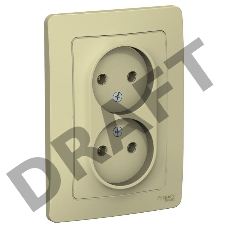Розетка 2-м СП BLANCA 16А 250В без шторок без заземл. беж. SchE BLNRS000027
