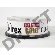 Диск CD-R Mirex 700 Mb, 24х, Gold, Cake Box (25), (25/300)