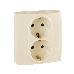 Розетка 2X2К+З, авт., защ.шт., сл.кость ETIKA Розетка 2X2К+З, авт., защ.шт., сл.кость