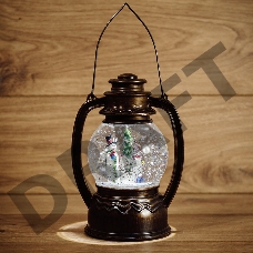 Декоративный фонарь с эффектом снегопада и подсветкой 