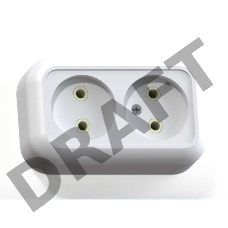 Розетка 2-м ОП Валентина 10А IP20 РА10-382 бел. Кунцево 5416