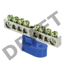 Шина нулевая N 6х9 8 отвер. никель син. угловой изолятор PROxima EKF sn1-63-08-1