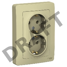 Розетка 2-м СП BLANCA 16А 250В без шторок с заземл. беж. SchE BLNRS001027