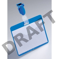 Бейдж Durable 8106-06 60х90мм горизонтальный зажим+клип синий (упак.:25шт)