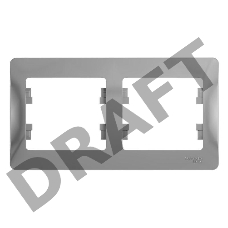 Рамка 2-м Glossa горизонт. алюм. SchE GSL000302